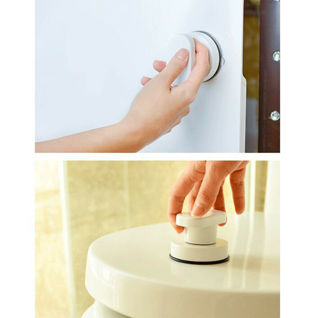 4x Strong Suction Cup Glass Tile Handles Toilet Bathroom Door Pull Knobs