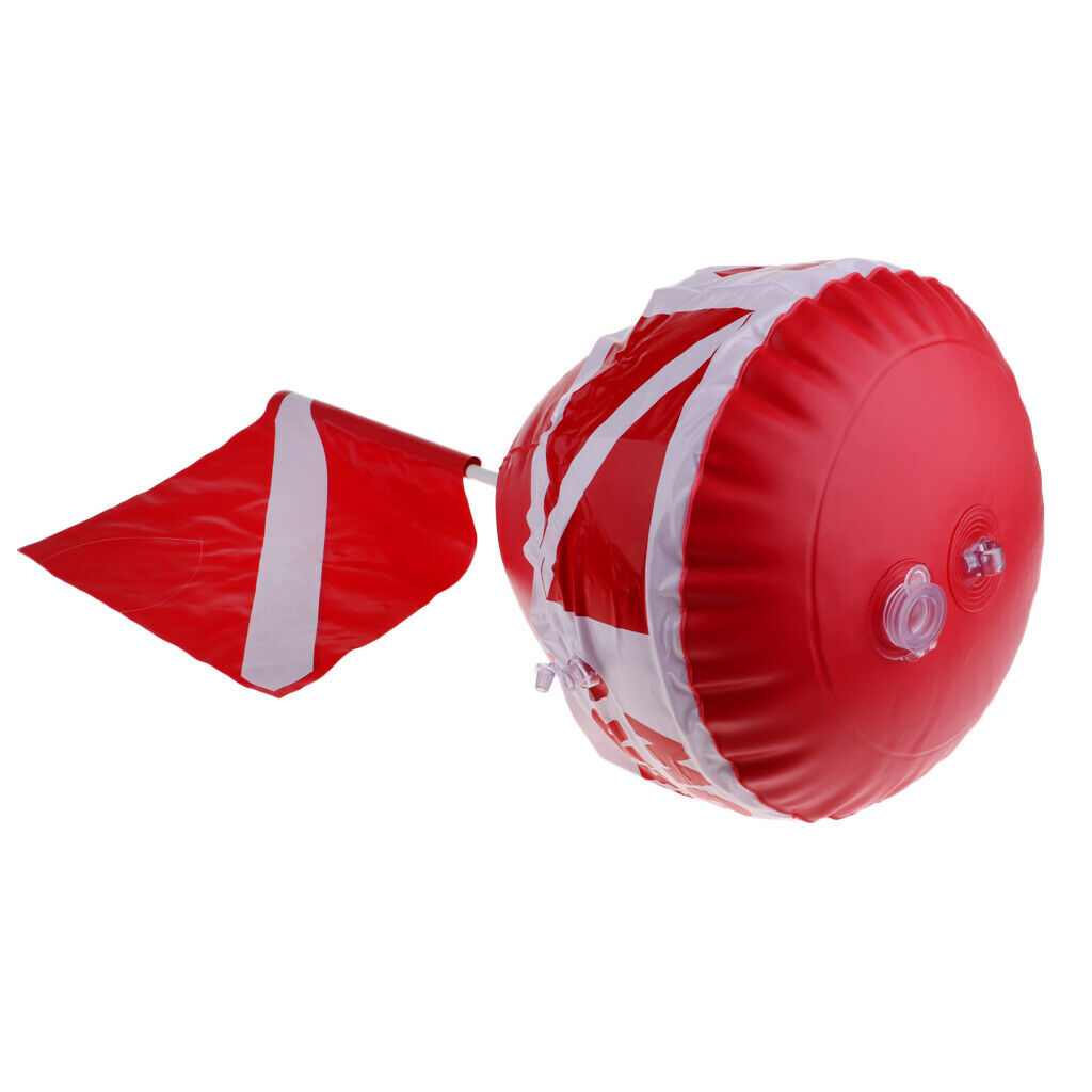 Scuba Diving Diver Below Inflatable Float Surface Marker Buoy, PVC Dive Flag