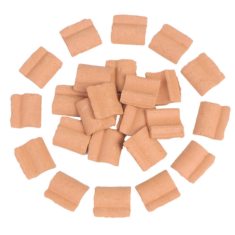 25PCS Niniature S Red Roof Tile Turning Mould Scenario Sand Table Diy MateriJ Lt