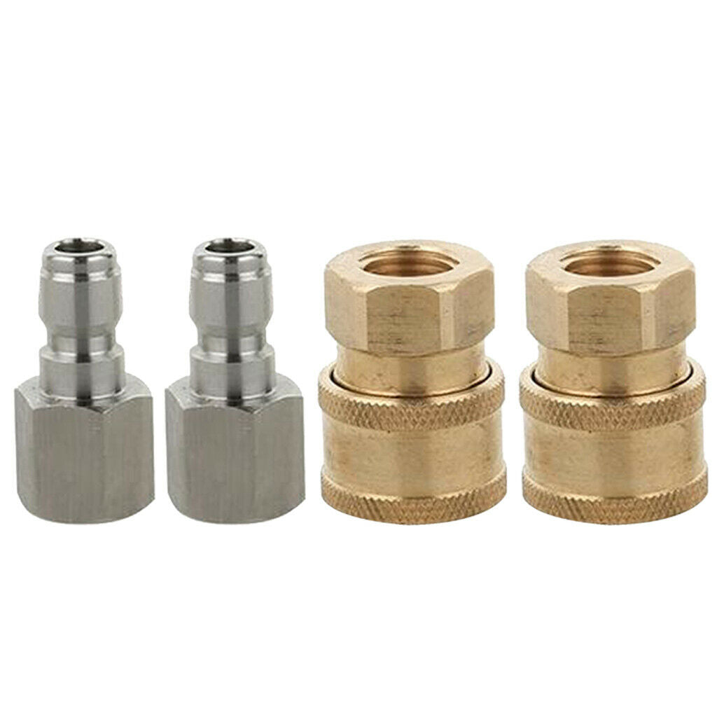4x Pressure Washer Quick Connect Adapter Connector Coupling G1/4 Male/Female