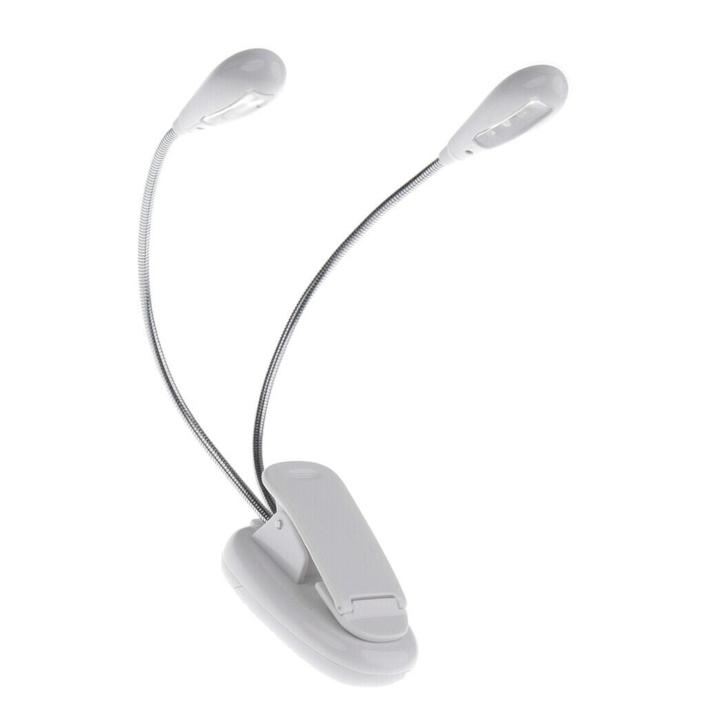 8 LED Music Stand Light Music Score Lamp Clip-on Reading Light White