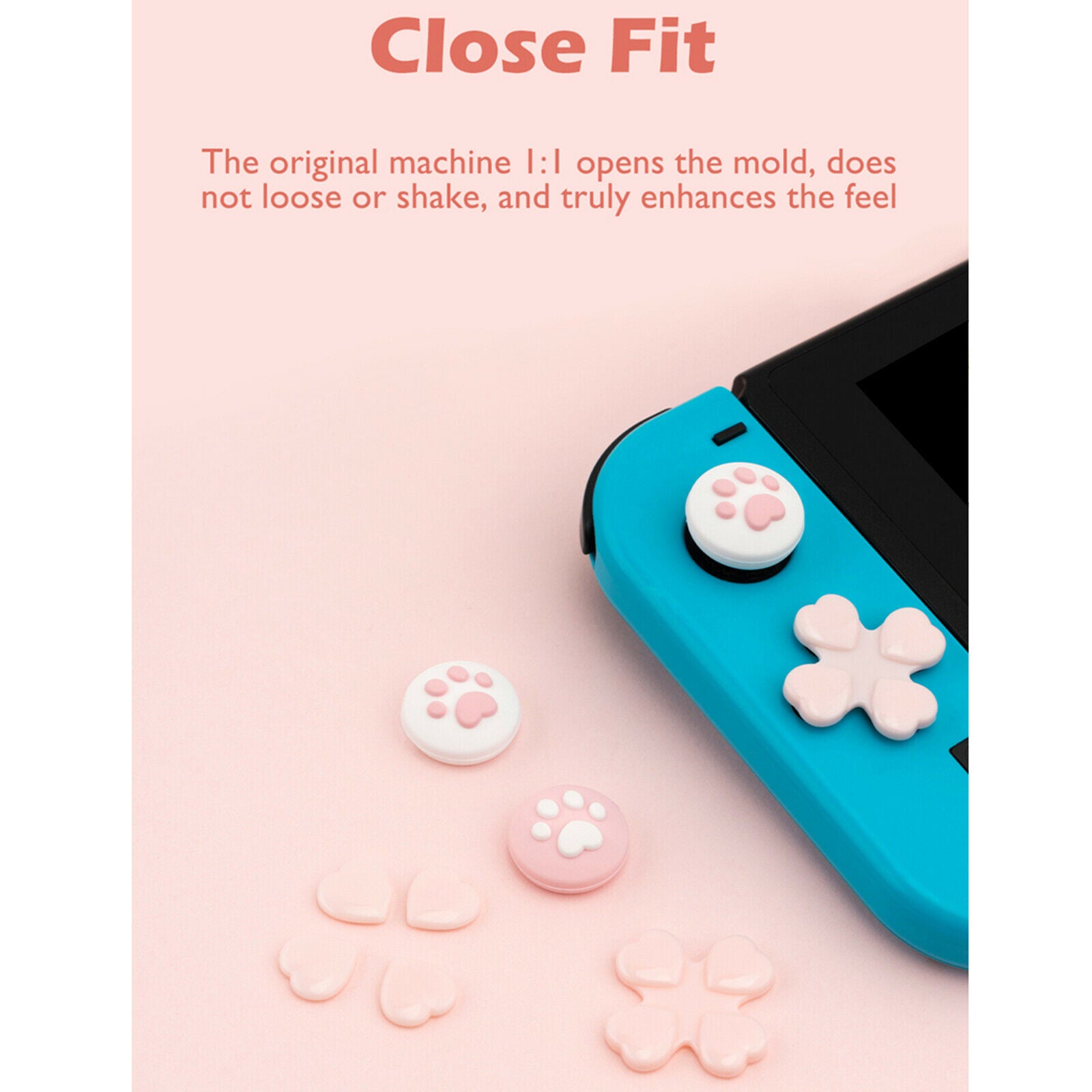 Cat Paw Joystick Protective Cover Set Button Stickers Dustproof Gaming