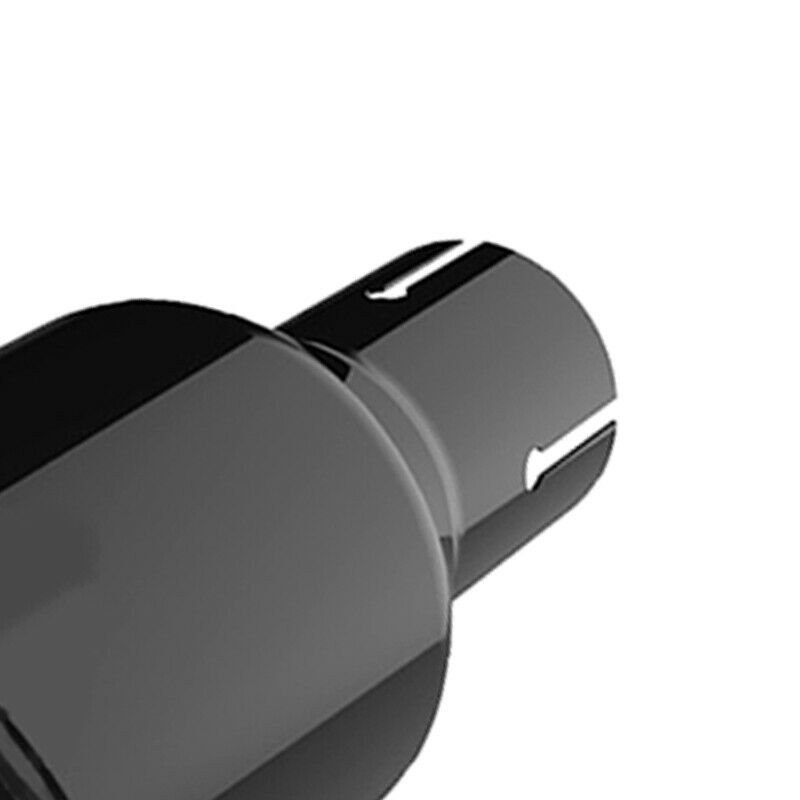 1PCS Stainless Black Car SUV Exhaust Tip Round Muffler Pipe w/ 60-63mm Clamp on