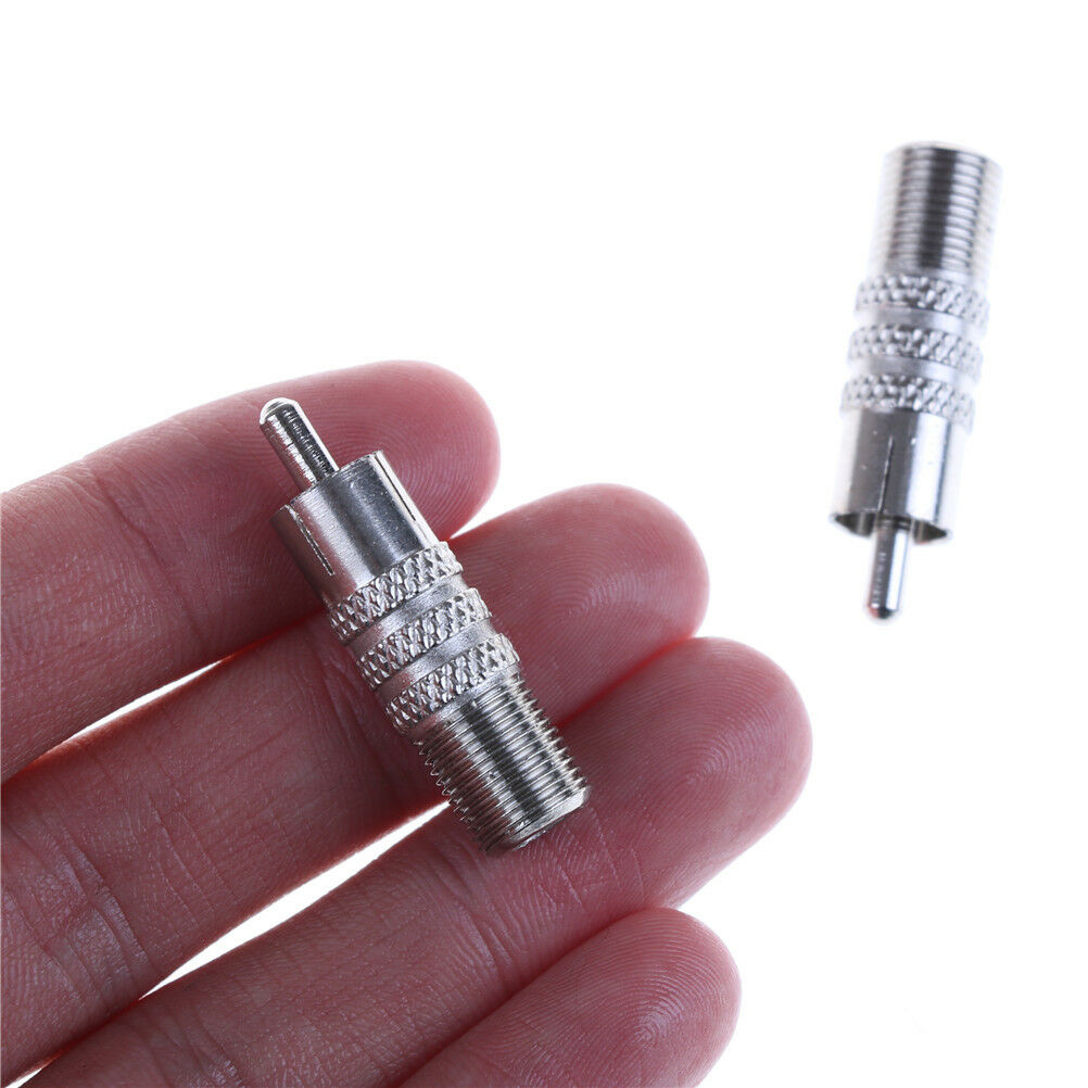 2PCS F-Type F Female to RCA Male Plug RF Coaxial Coax Adapter Connector  JBM FG