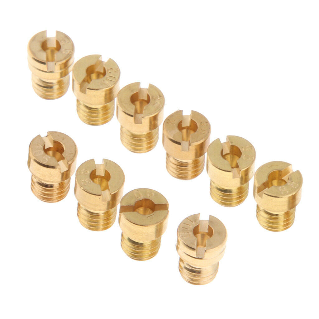 10Pieces Copper Main Jet for PWK Keihin 85 88 90 92 94 95 98 100 102 105