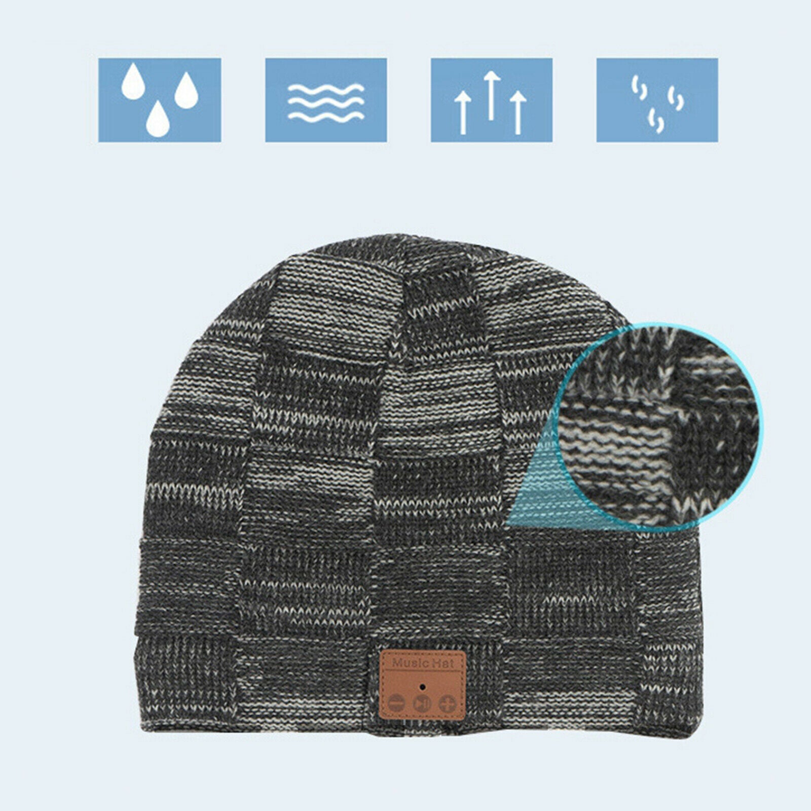 Thermal Bluetooth Knitted Beanie Music Wireless Knitting Hat Headphones