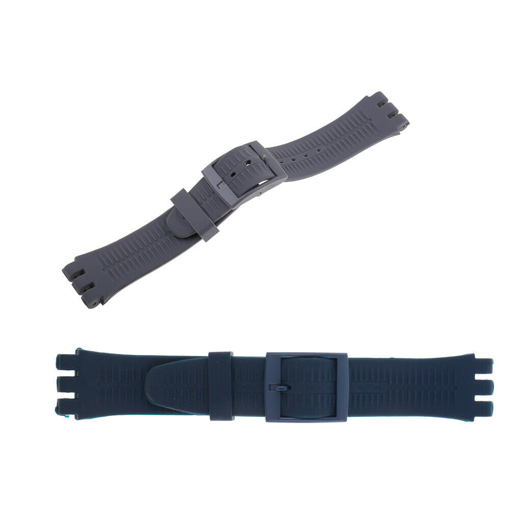 2 Sets Silicone Watch Bands Quick Release Soft Replacement Straps 19mm