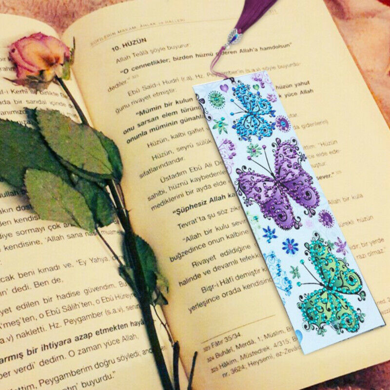 1pc Diamond Painting Colorful butterfly Bookmark Diamond Embroidery Cra.l8