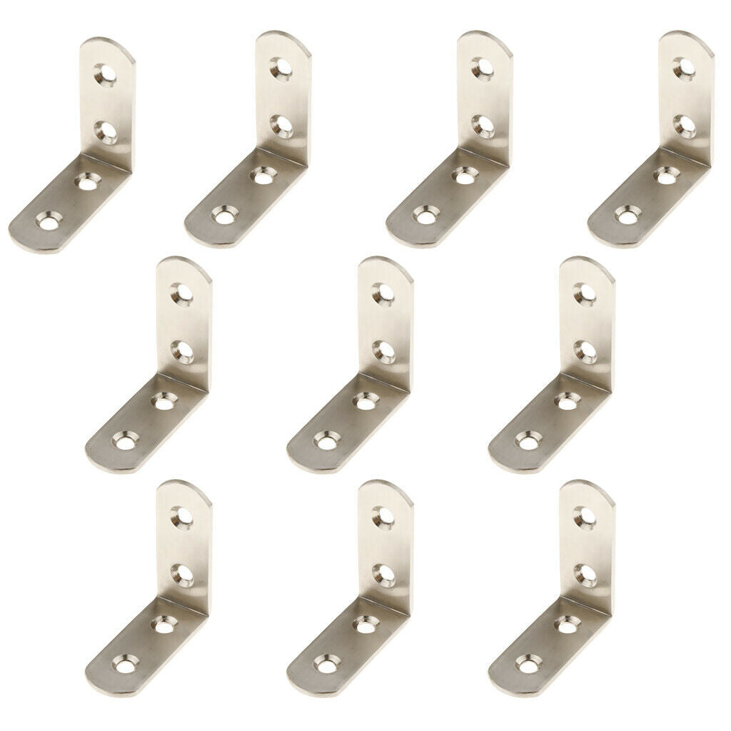 10pcs Thickened Steel Angle Fasteners Bracket Straight Angle Set 50x50x20mm