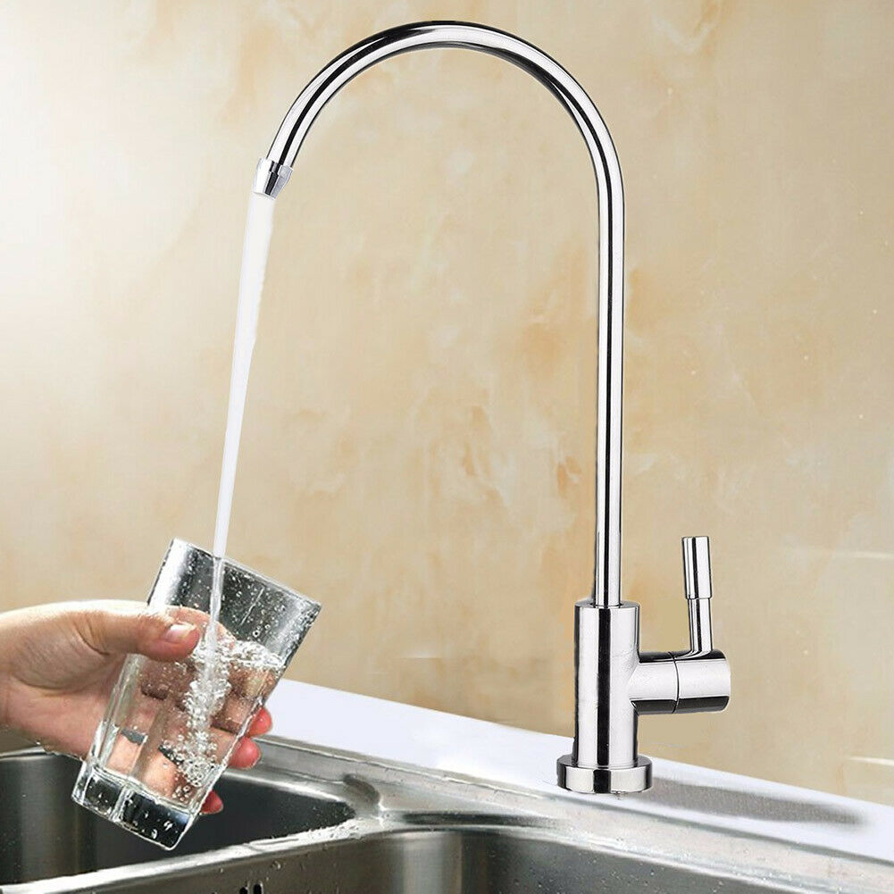 1/4 inch 360° RO Water Filter Faucet Reverse Osmosis System Goose Neck Sink Tap