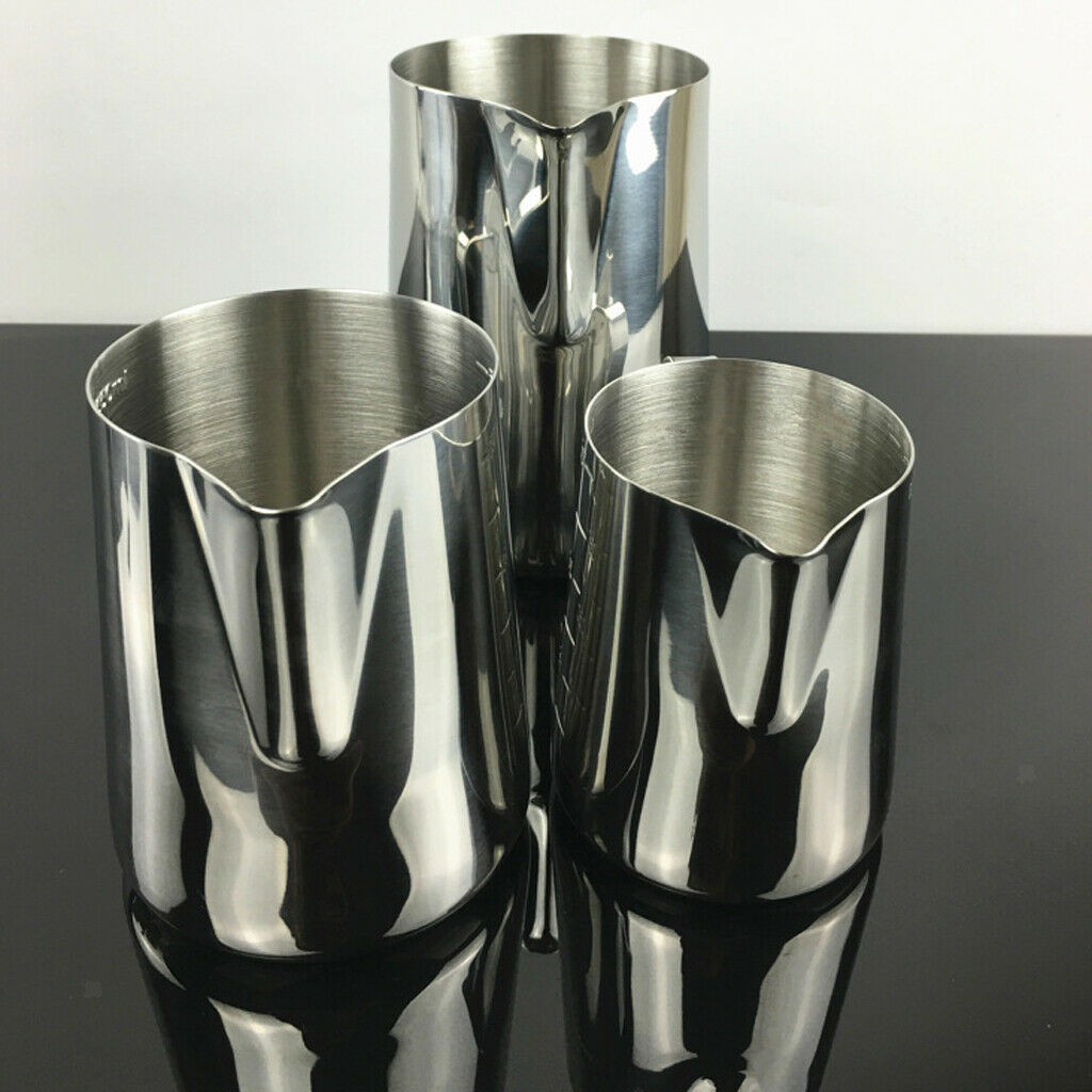2Pcs 350ML Milk Frothing Jug Frother Coffee Latte Container Metal Pitcher