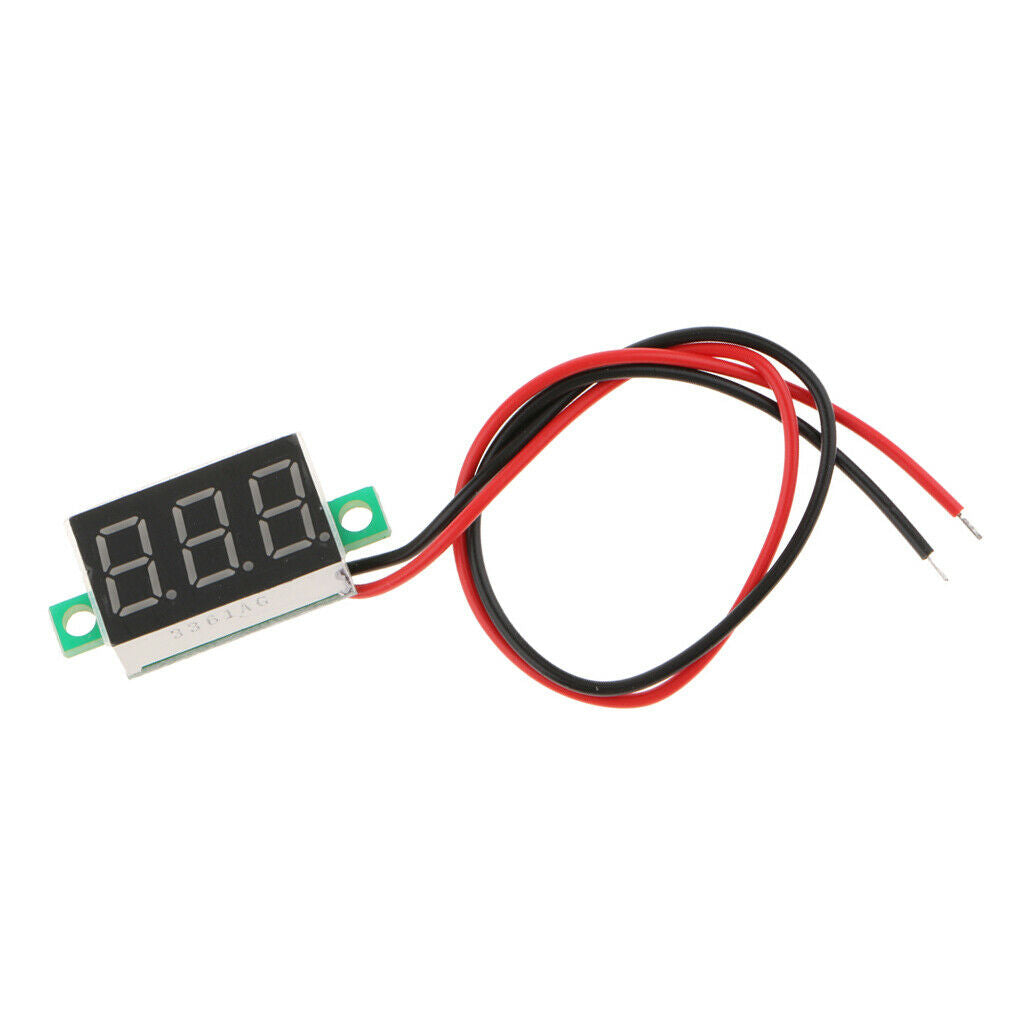 2 Wire 0.36'' DC 2.7V~32V Digital Voltmeter Gauge Tester Green LED Display Panel