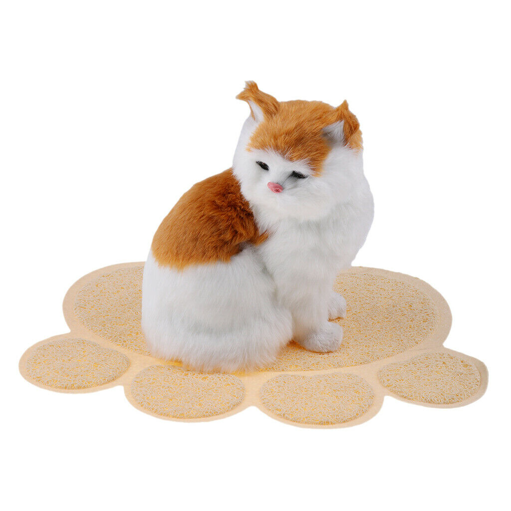 Pet Mat Litter Feeding Pad Plastic Door Skidproof Waterproof Mat Beige