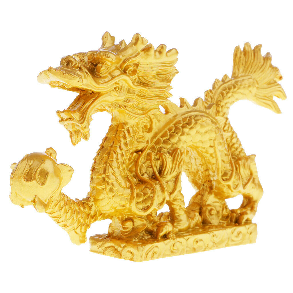 Traditional Dragon Statue Wealth Feng Shui Good Luck Office Car Decoration