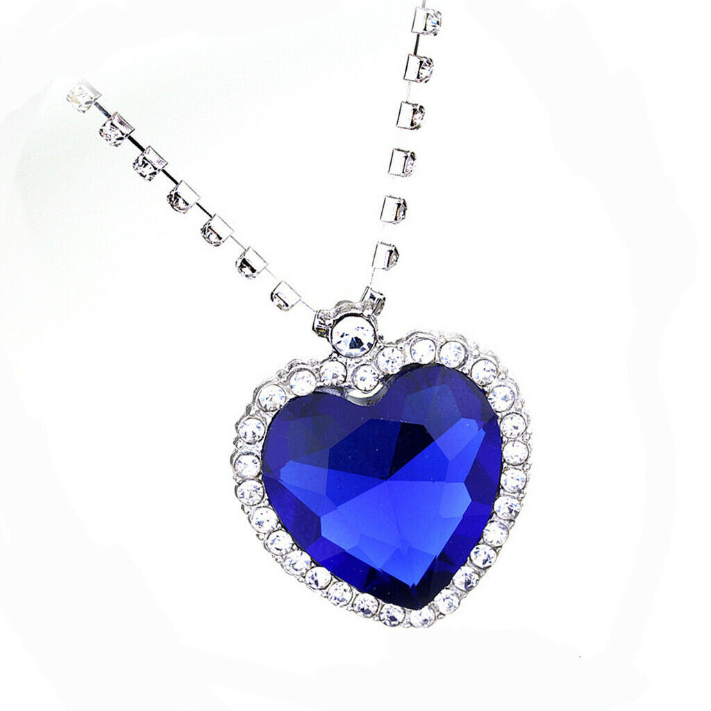 new Crystal   Pendant Necklace Titanic Heart Of The Ocean Necklace Women