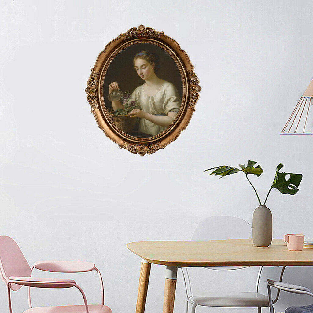 Retro Style Oval Picture Frame Photo Holder Frame Wall Mounted Ornament