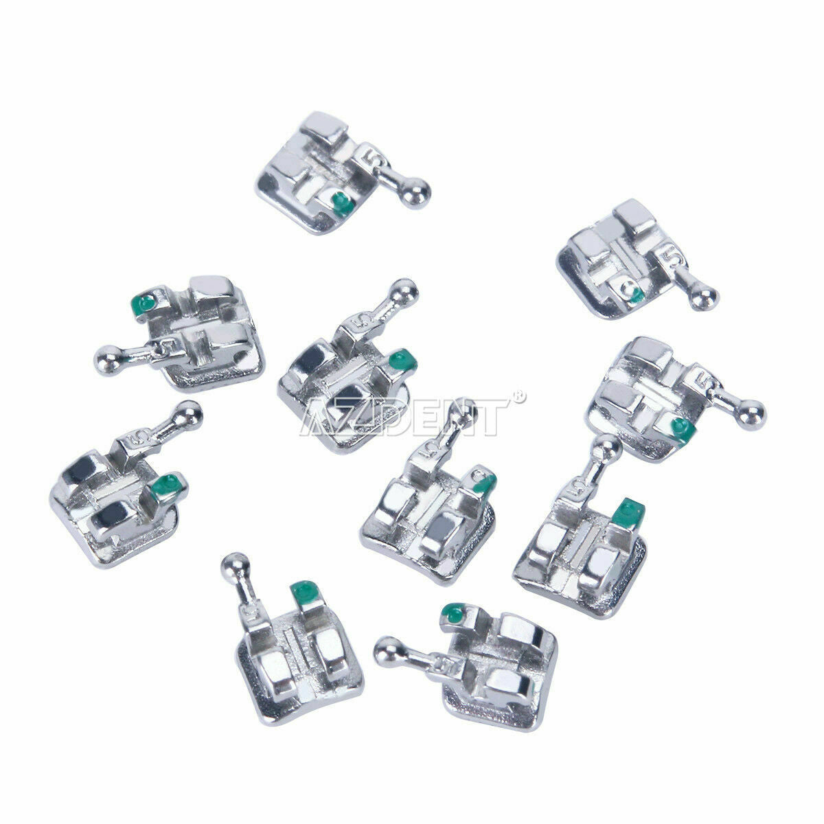 2 X AZDENT Orthodontic Dental Monoblock Bracket Braces Mini MBT 022 Hooks 3 4 5