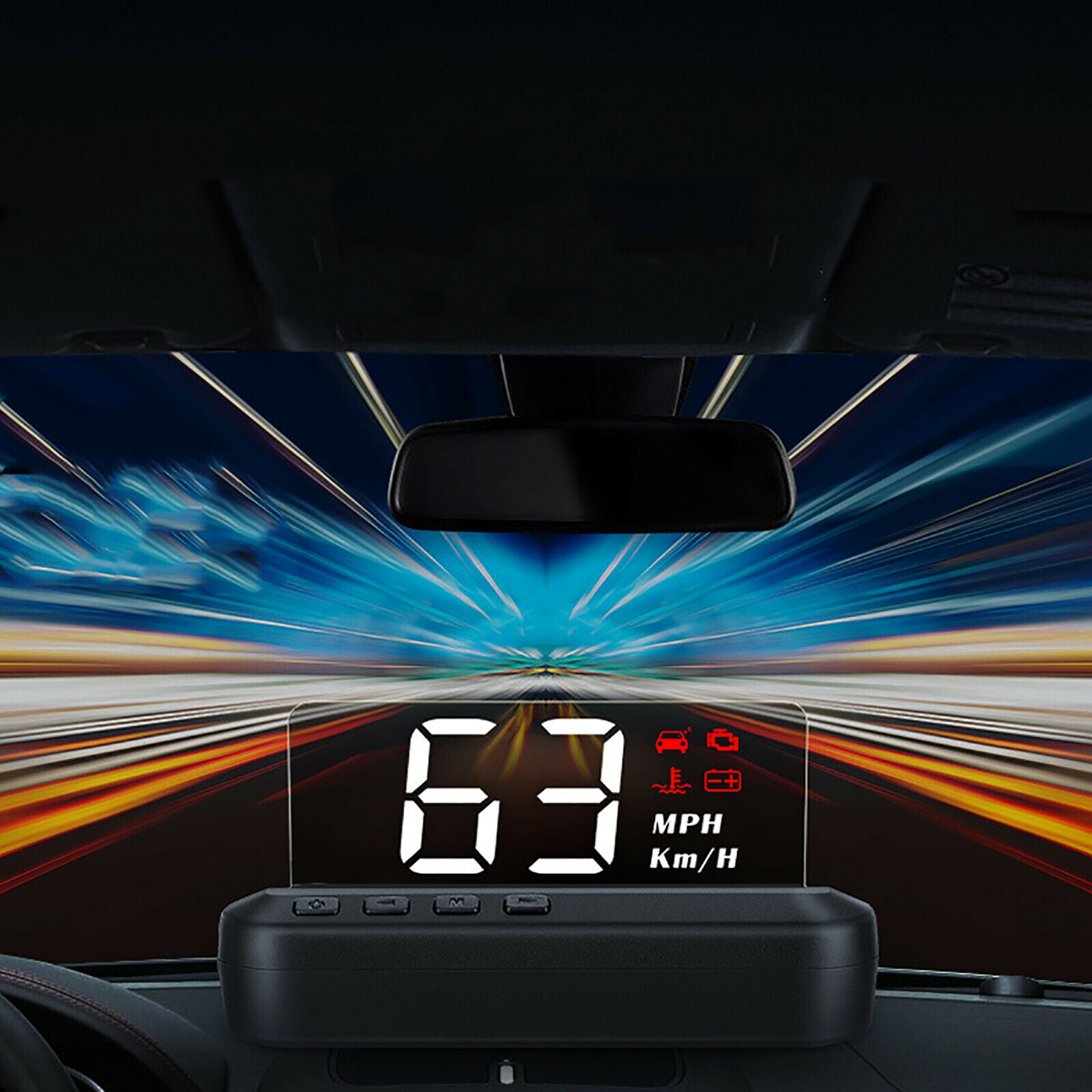 Car Display C100 HUD Head UP Display Gauge Speedometer Voltage Projector Car