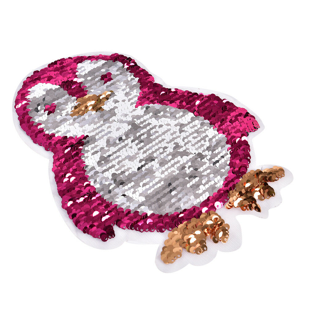 penguin Reversible Sequins Sew On Patches clothes DIY Applique BagClothing.l8