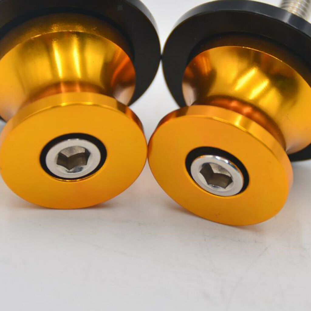 Pair 6mm Aluminum Swingarm Swing Arm Sliders Bobbins Screws For Motorcycle