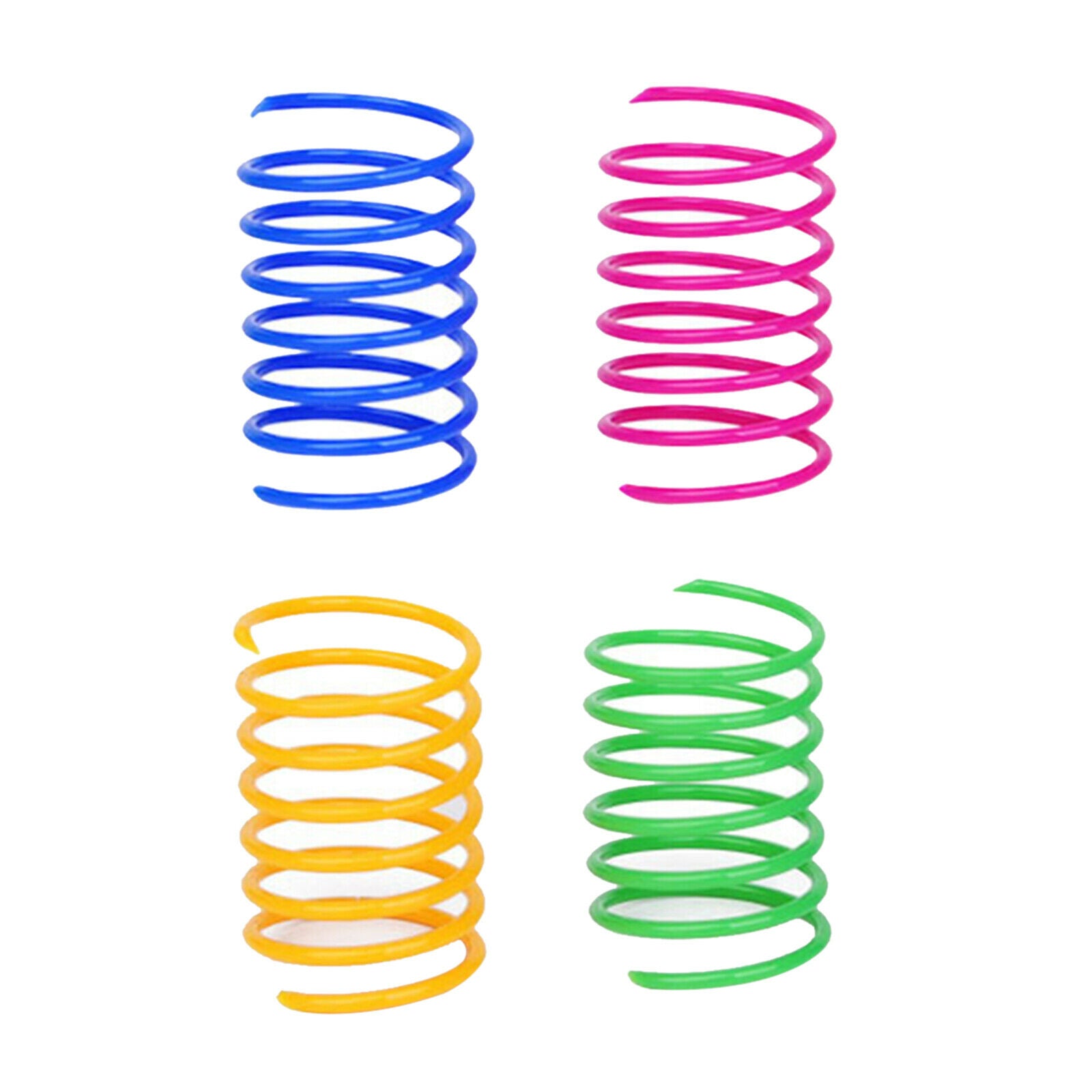4x Cat Spring Toys Plastic Colorful Training Playing Pet Supplies Gifts