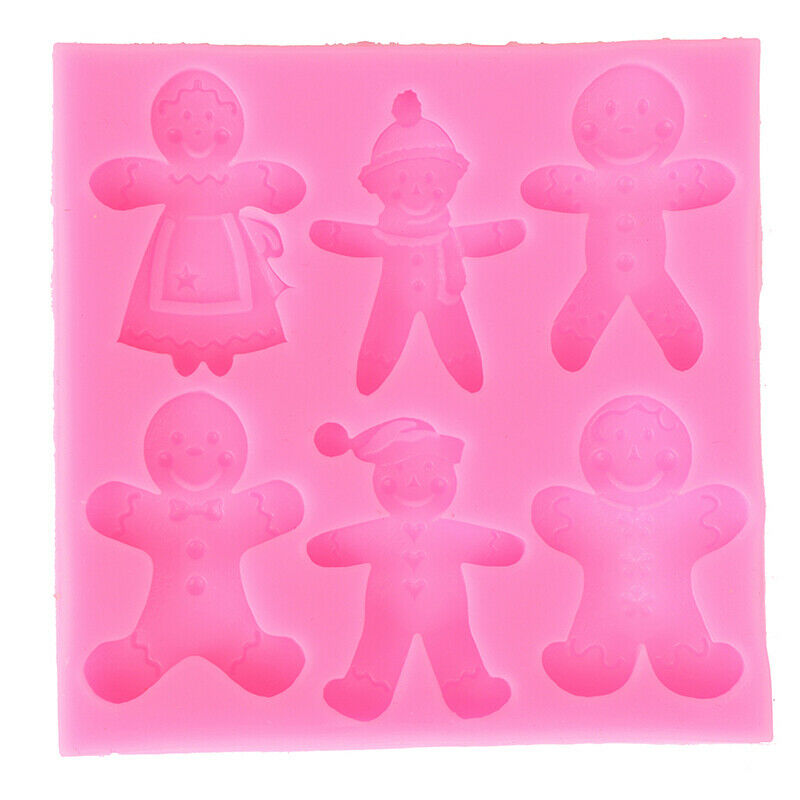 Xmas Gingerbread Christmas Silicone Mold Fondant Cake Mould Candy MoldJ DD
