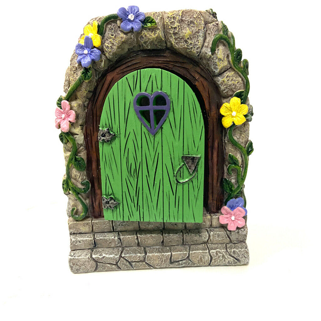 Large Fairy Door Solar LED Stone Door Magical Outdoor Tree Decor 15cm Tall