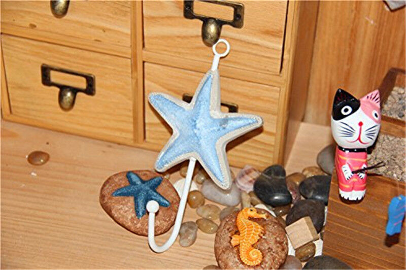 Unique Mediterranean Style Star Fish Conch Shell Ect. Wall Hooks Hangers (9PCS)