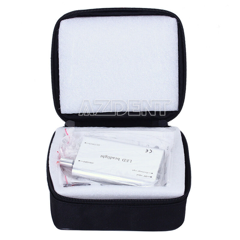 Dental Medical Headband Binocular Optical Loupes + Portable LED Head Light Lamp