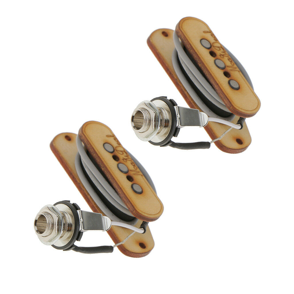 2pcs 3 String Cigar Box Guitar Pickup + Input   Pre-Wired Piezo Amplifier