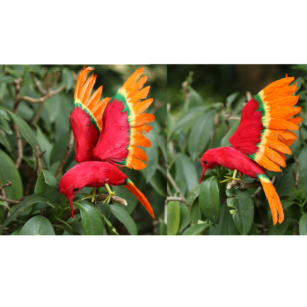 2Pieces Artificial Birds Handmade Kid Craft Home Photograph Party Wedding DIY