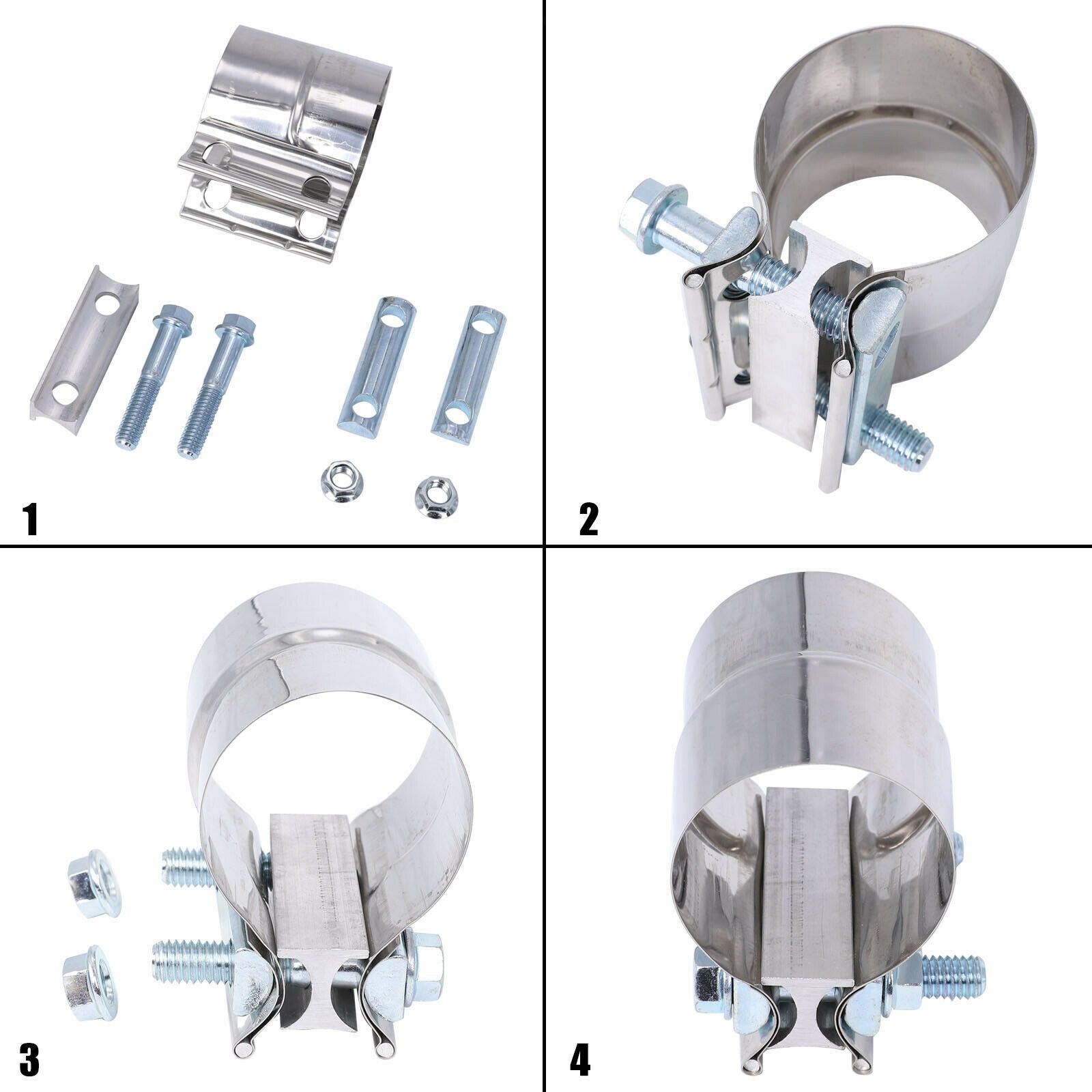3 inch overlap joint exhaust sleeve band clamp for OD-ID pipes