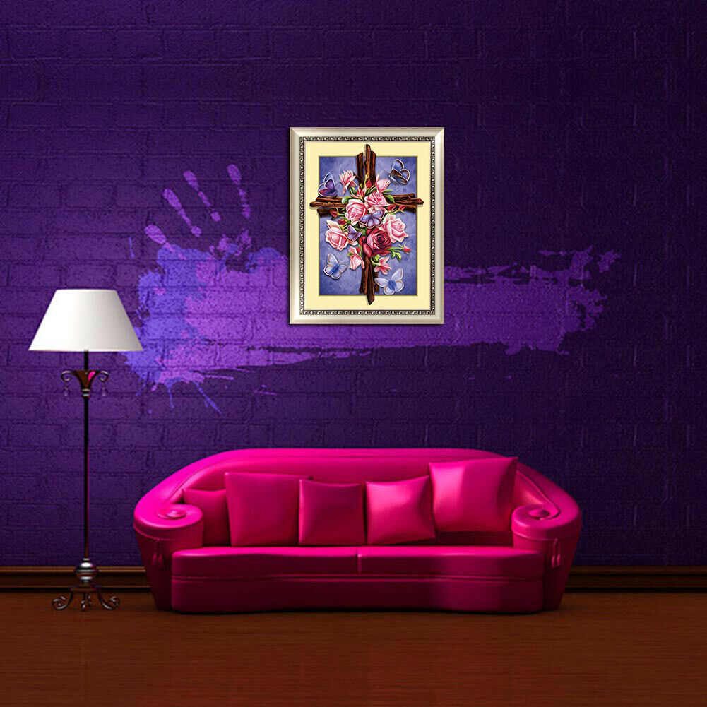 Rose 5D Full Drill Diamond Painting DIY Embroider Craft Cross Stitch Decor @