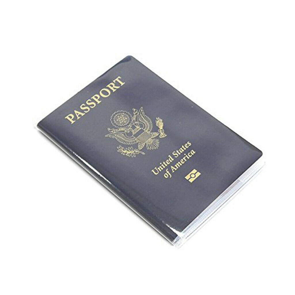 3Pieces Waterproof Passport Cover Plastic ID Card Protector Case Clear