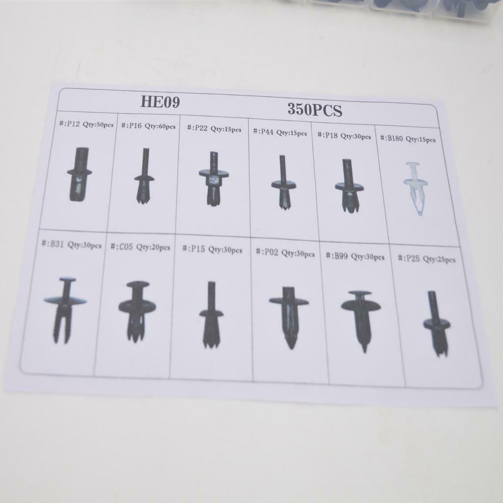 350 Pack Mixed Car Body Push Pin Rivet Fasteners Door Hood Fender Fastener