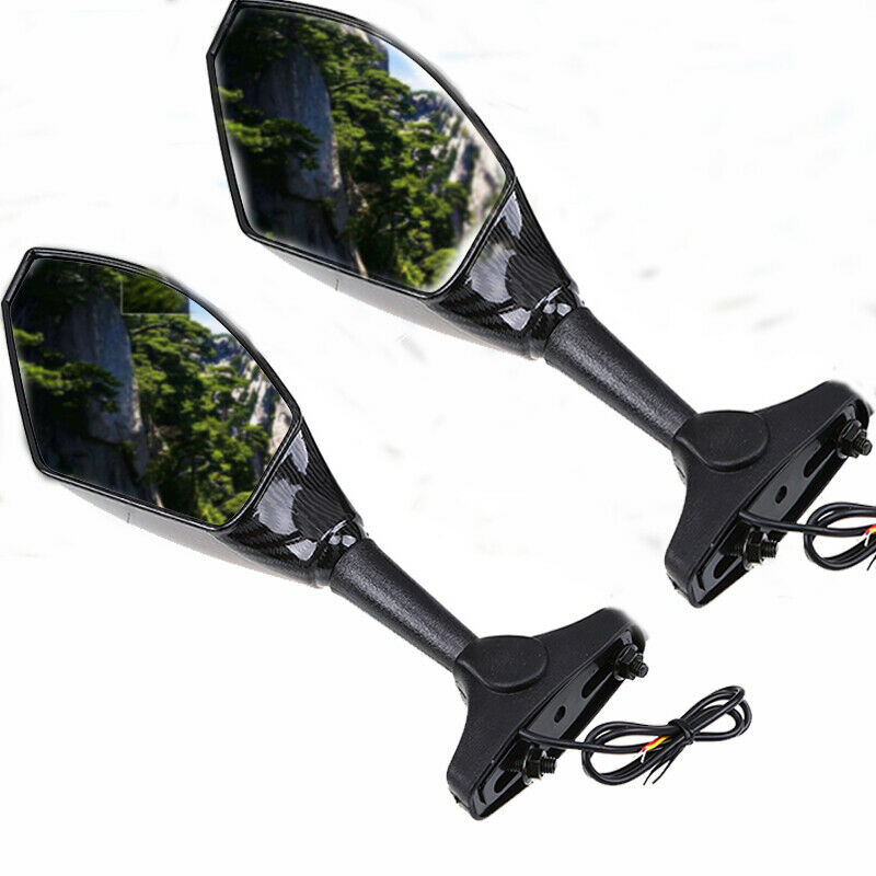 12V LED Turn Signals Rearview Mirror Glass Amber LED Flash Strobe Fit For Suzuki