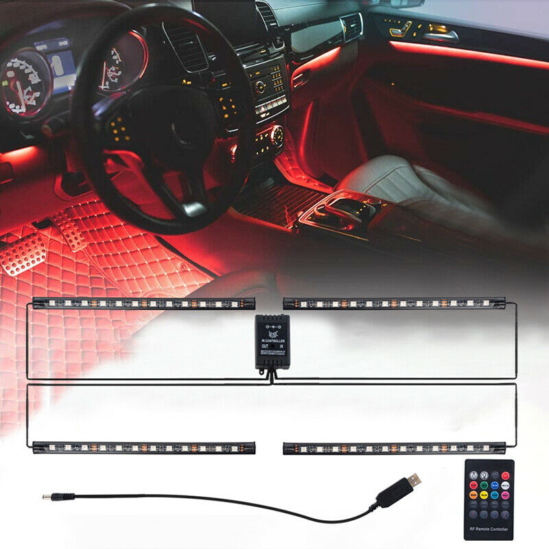 12LEDs Car Interior Decor APP & Music Control Neon Atmosphere Light Strip