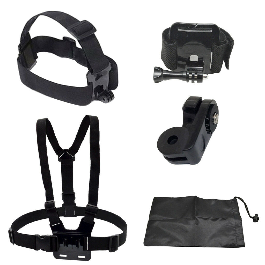 Chest Wrist Head Strap Belt + 1/4" Connecter Kit for Gopro Hero SJCAM SJ6000