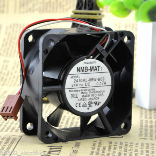For NMB-MAT 2410ML-05W-B69 CASE Cooling Fan DC 24V 0.17A 60*60*25mm 3pins 3wires