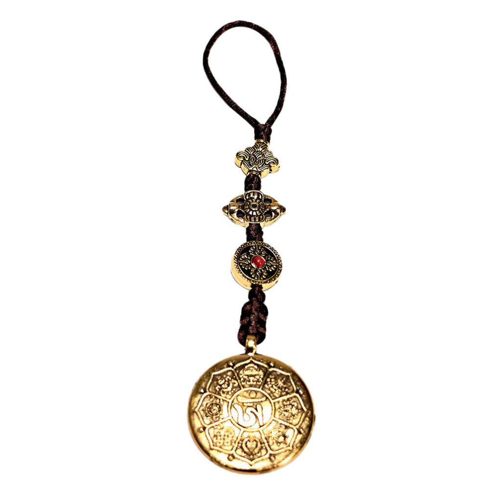 Tibetan Buddhism Copper Zodiac animal Wall Hanging Amulet Pendant 4.3cm