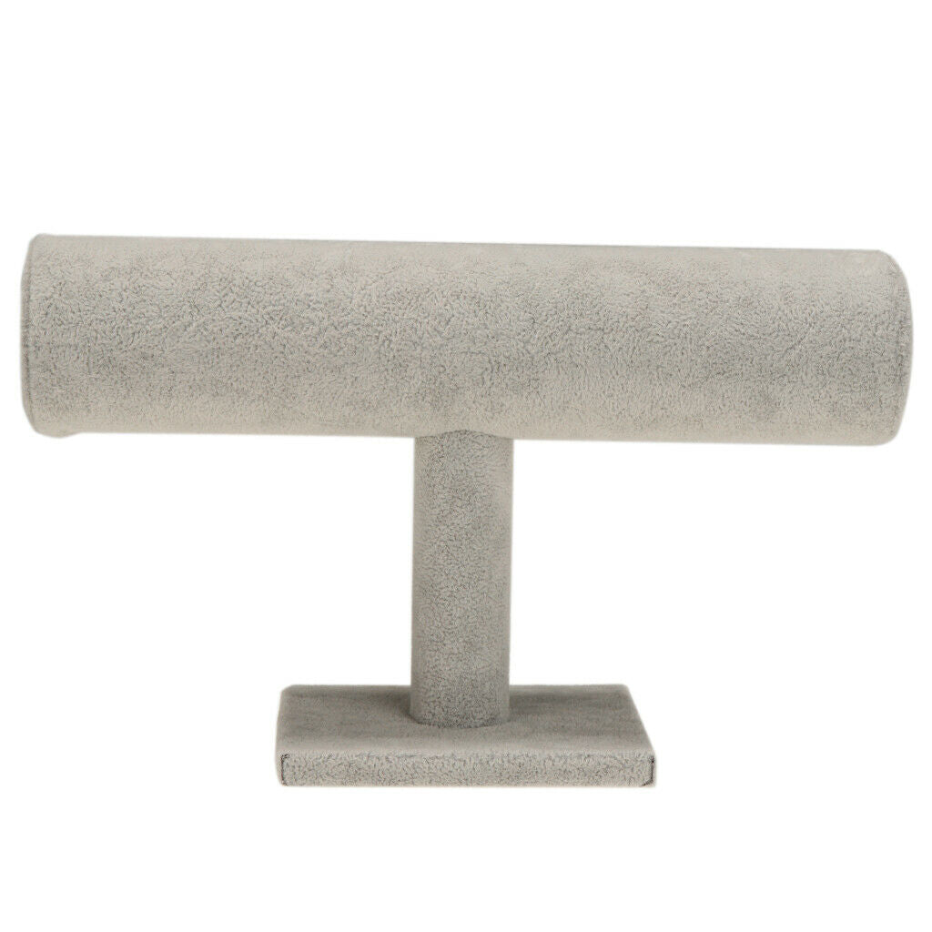 T-bar Jewelry Hard Display Stand Holder Shelf Bracelet Bangle Watch Grey