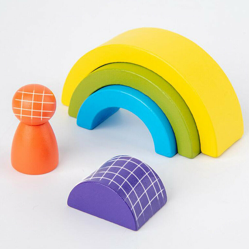 Rainbow Stacker Nesting Puzzle Tunnel Blocks Numbers Learning Toys for Kids