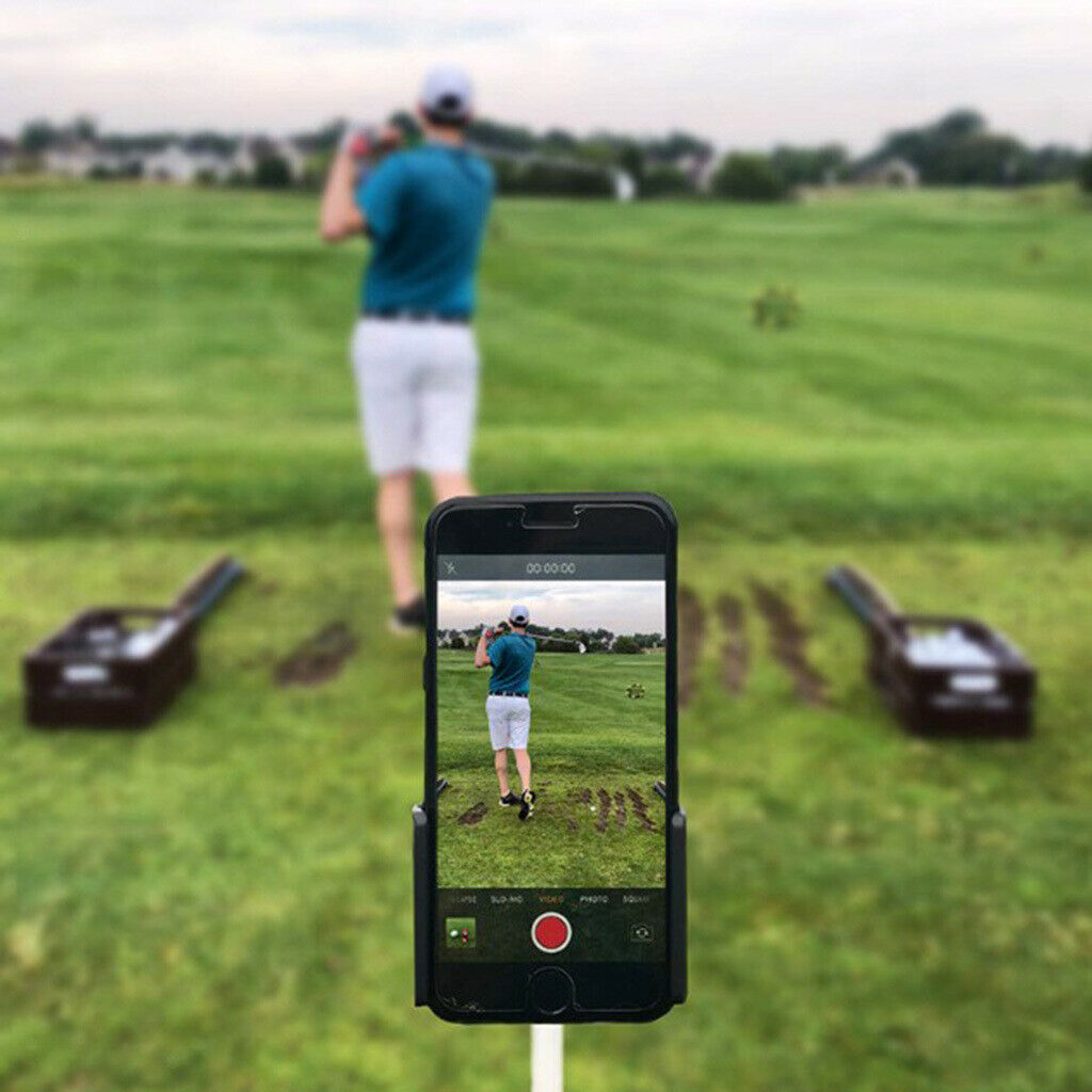 Golf Phone Holder Alignment Shaft Club Cellphone Clip Swing Recording Jaws Clamp