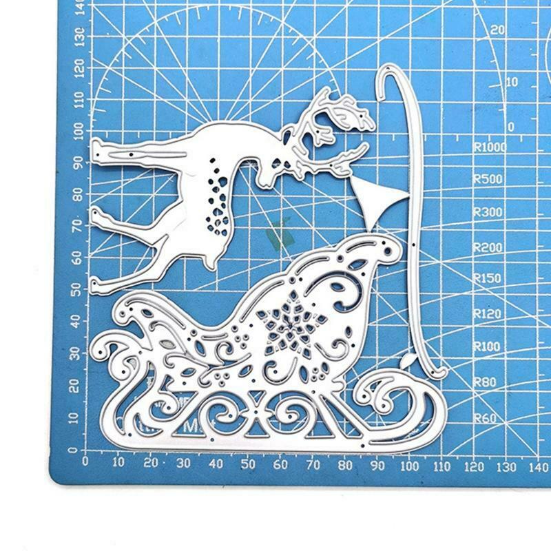 Christmas Elk Sledding Carbon Steel Cutting Dies DIY Scrapbooking Photo Album