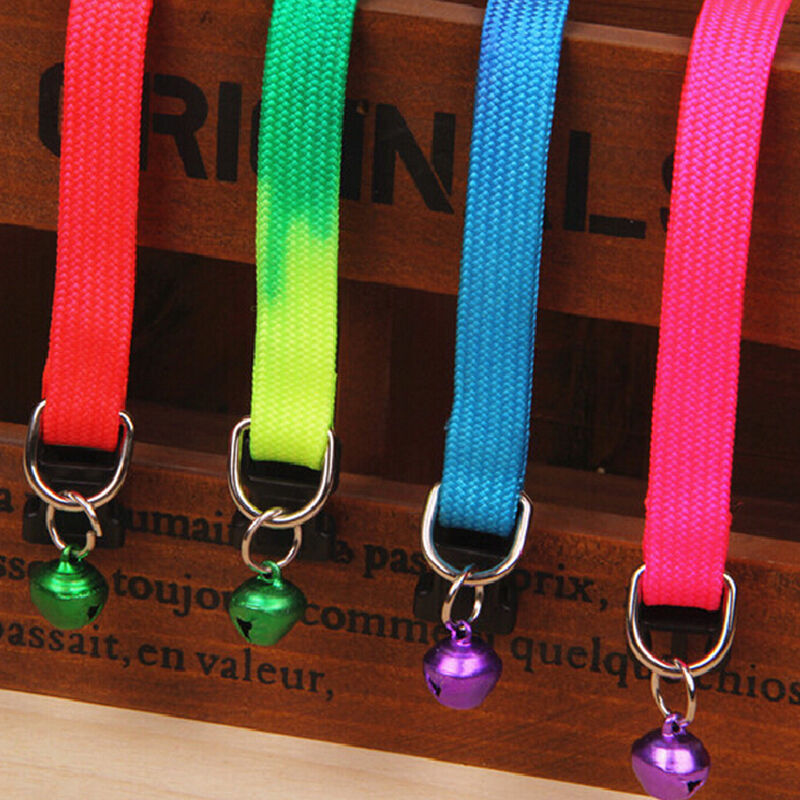 Reflective Adjustable Small Bell Pet Dog Puppy Cat Collar Tag Neck Strap .l8