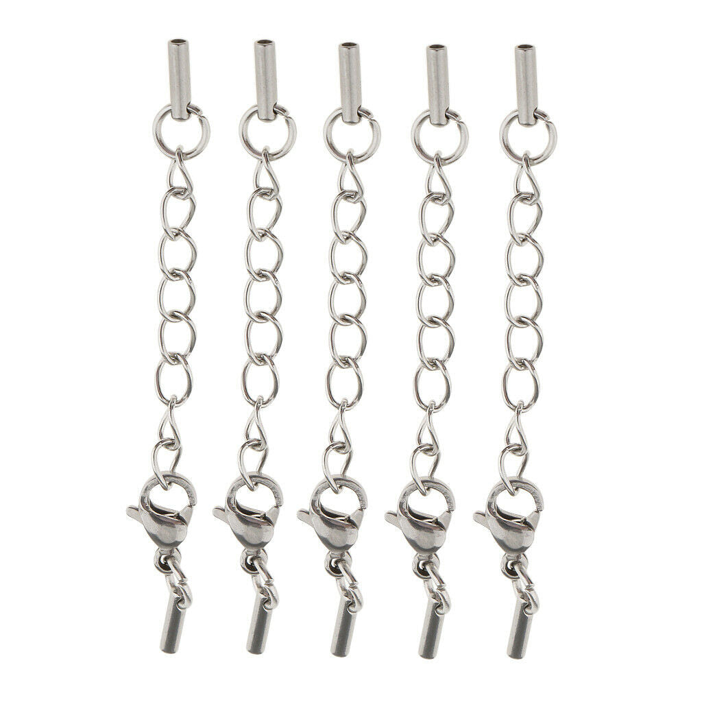 10x Stainless Steel Extender Chain with Lobster Clasp for Necklace Bracelet