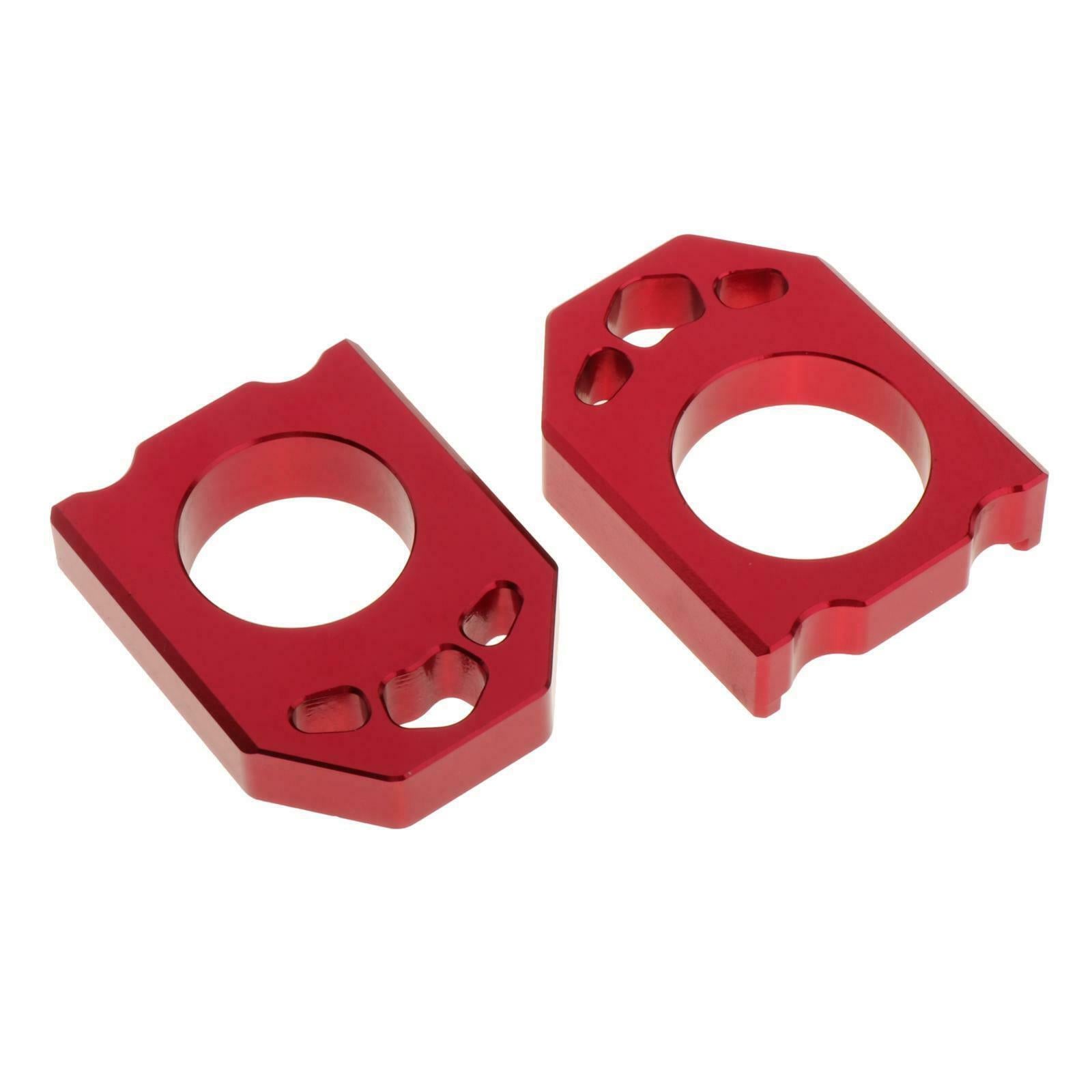 2 Pieces Motorcycle CNC Rear Adjuster Block Chain for  CR 125 250 R CRF 450