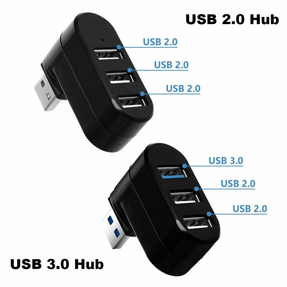 Mini Data Transfer 3 Ports USB 3.0 Hub Adapter Splitter Box For PC Laptop
