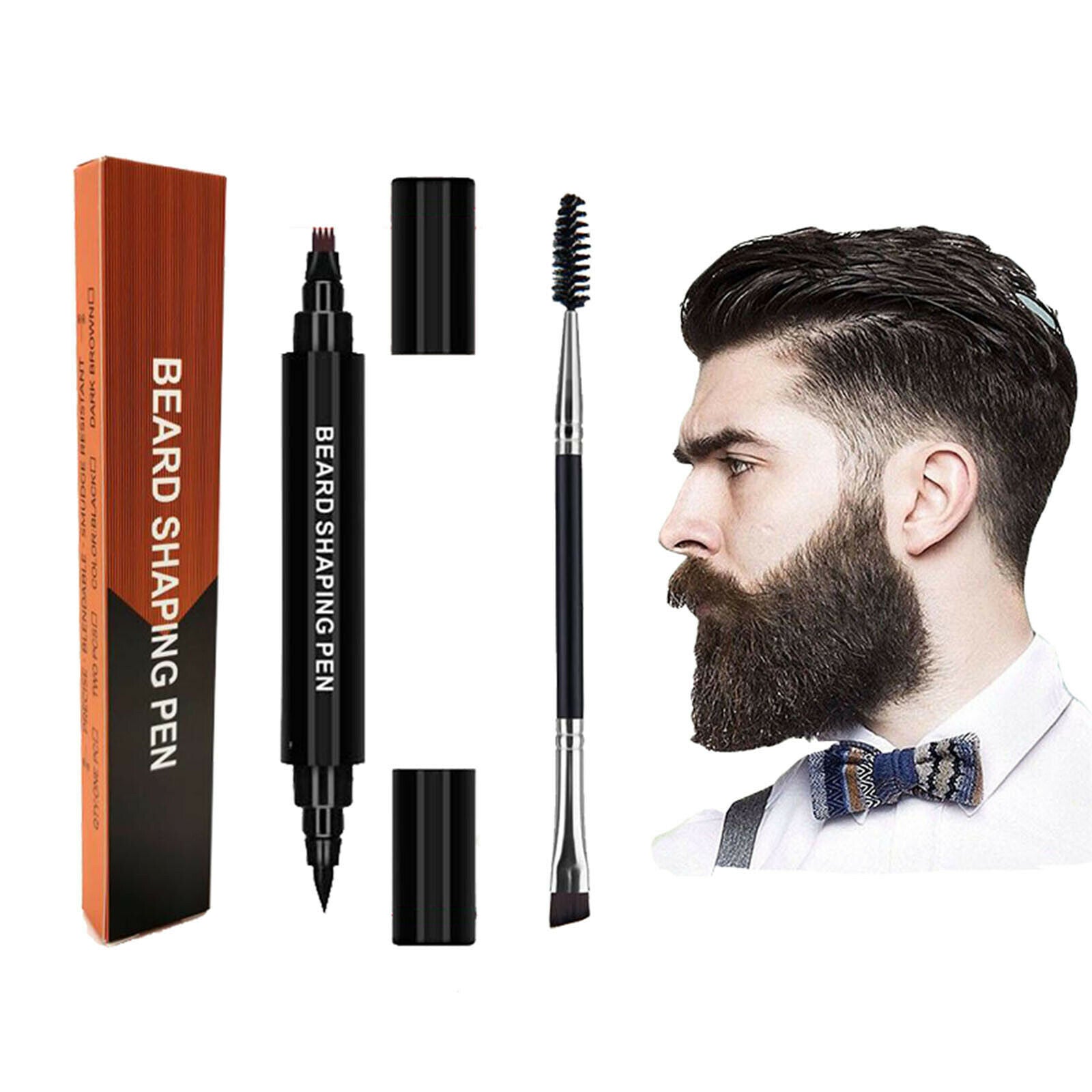Waterproof Beard Filling Pen Kit Salon Hair Engraving Styling Eyebrow Brush Tool