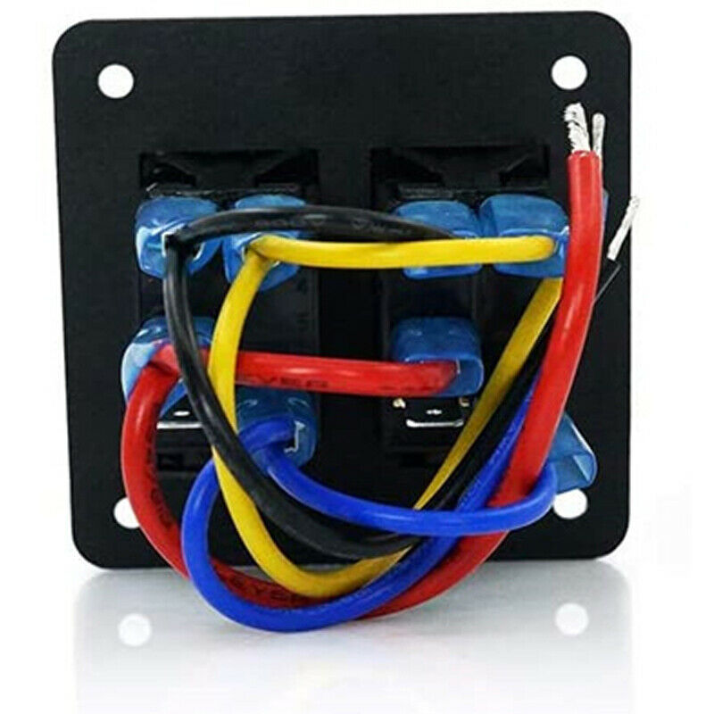 2 Gang Toggle Rocker Switch Panel Car Boat Marine RV Truck Blue LED Waterproof